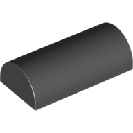 Lego kostka (kostička) 2x4 zakulacená nahoře, hladká, černá (619226, 4114393, 4227858, 4501533, 6179181)